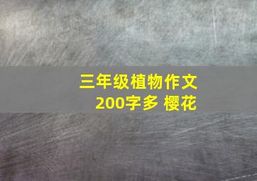 三年级植物作文200字多 樱花